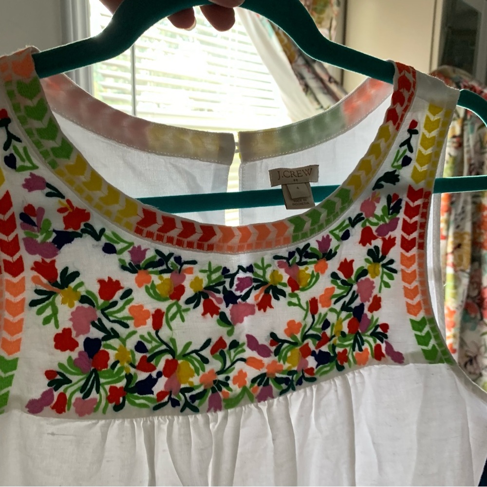 J.Crew embroidered dress sz 4 - Picture 2 of 8